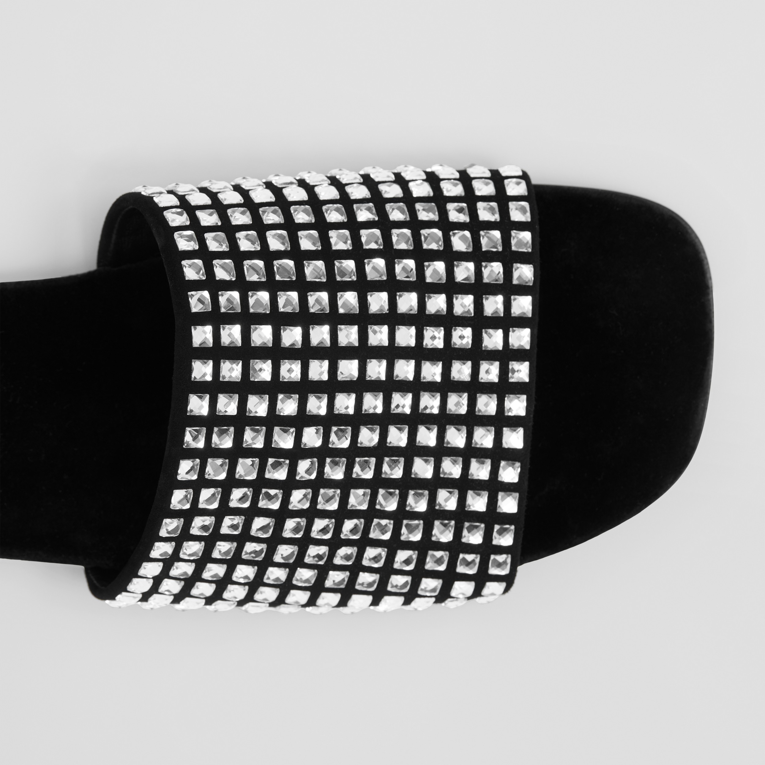 Crystal-embellished Leather Slides in Black/crystal - Women | Burberry® Official - 2