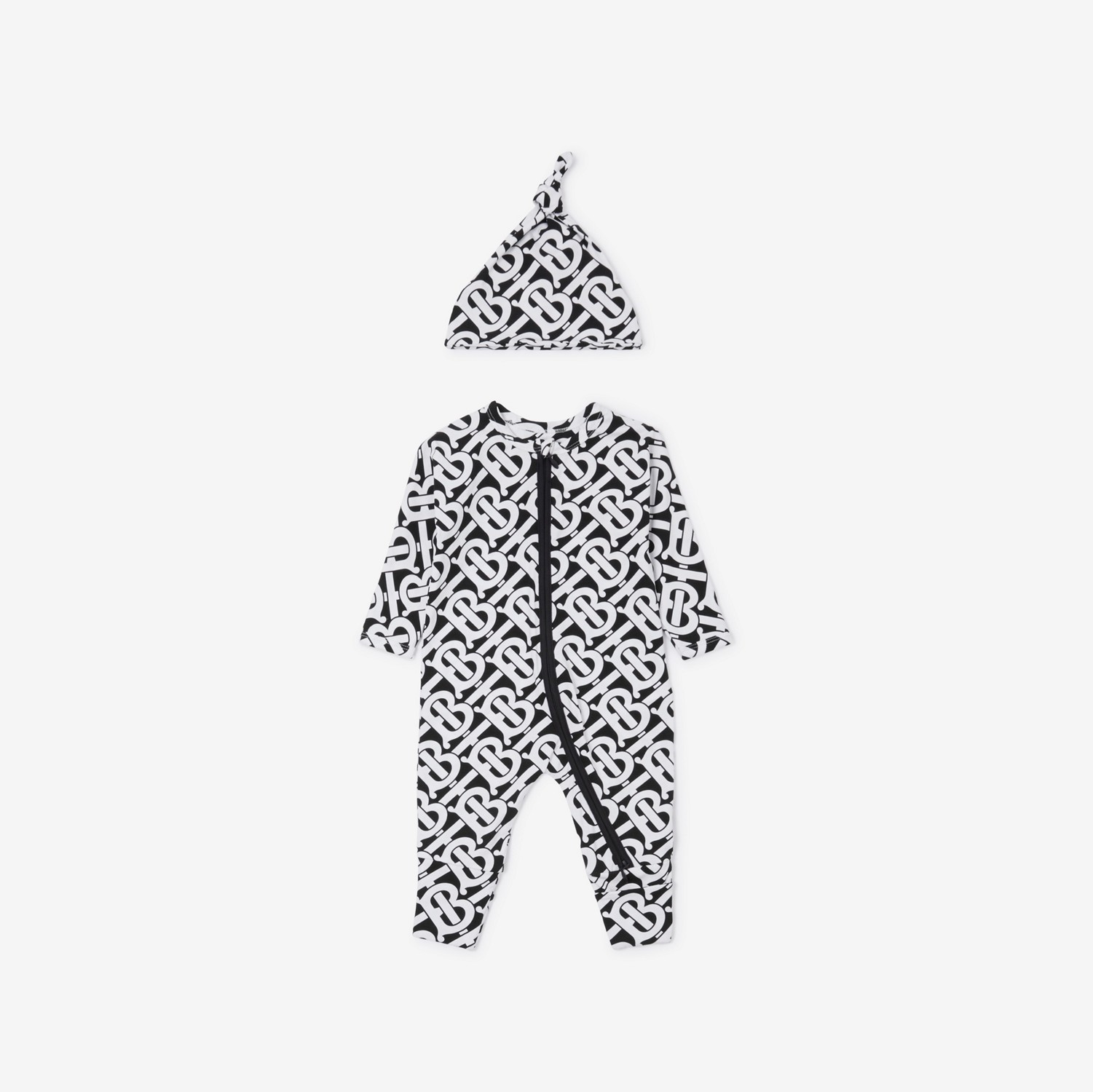 Monogram Print Two-piece Baby Gift Set in White/black - Children | Burberry® Official