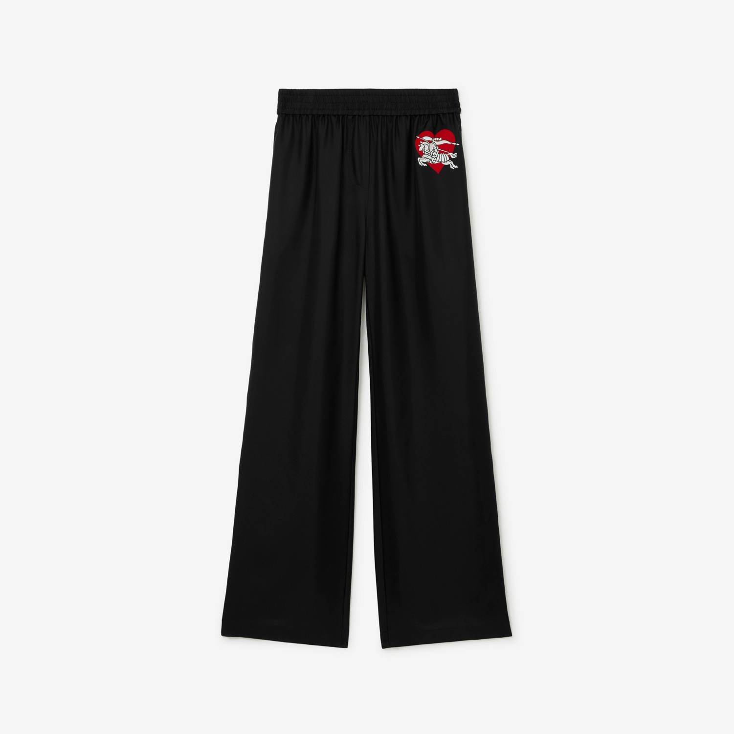 Pantalon ample en soie EKD avec cœur (Noir) - Femme | Site officiel Burberry®