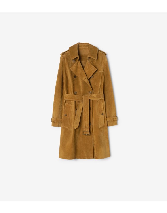 Mid-length Suede Kensington Trench Coat