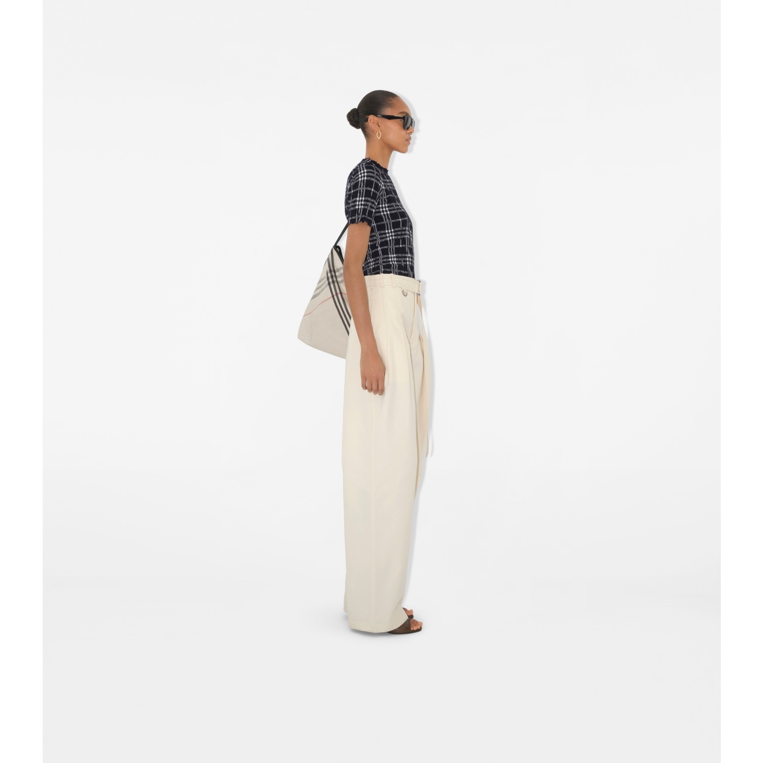 Check Wool Blend Top