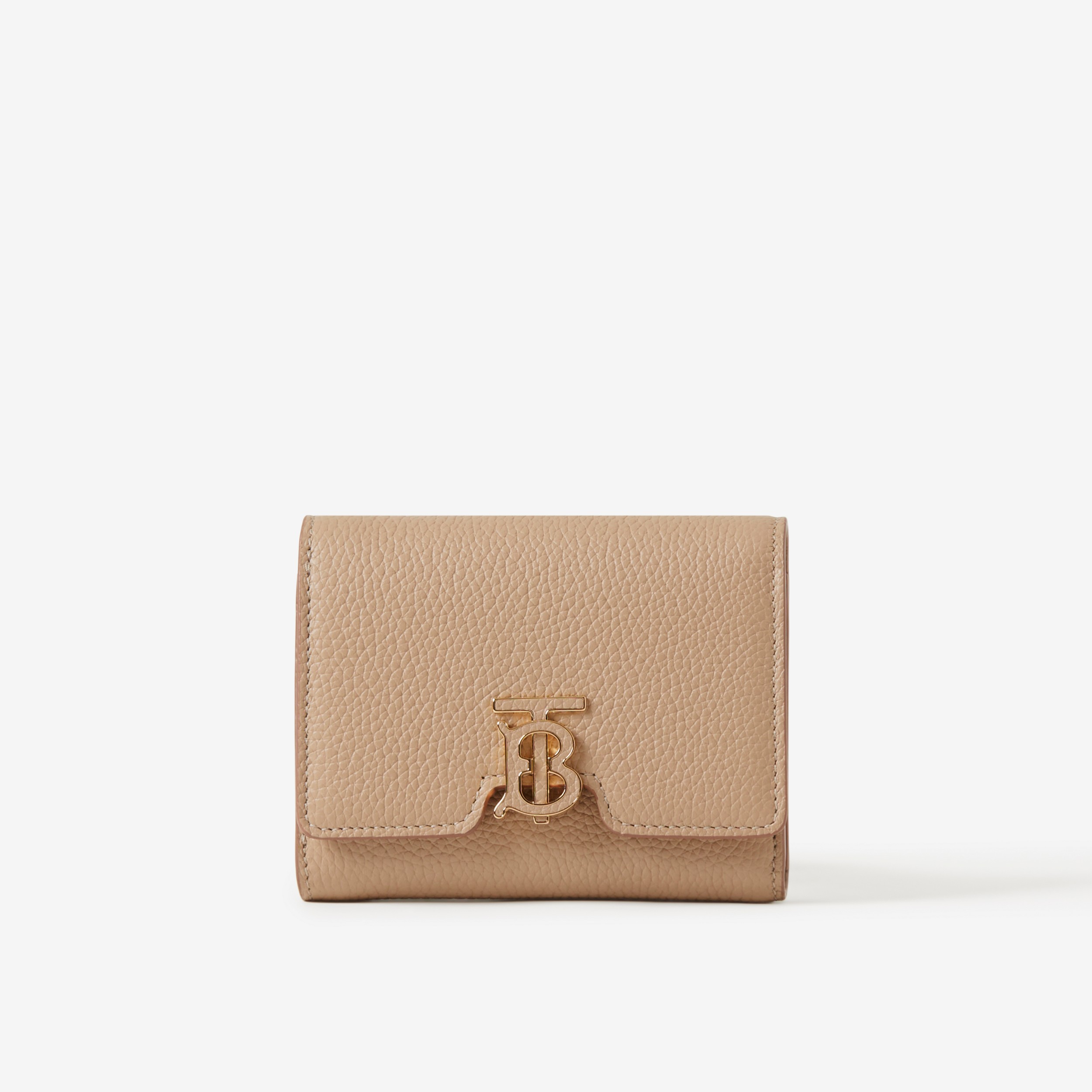 Grainy Leather TB Compact Wallet in Oat Beige - Women | Burberry® Official - 1