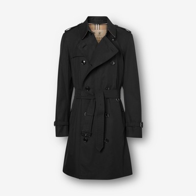 The Mid-length Chelsea Heritage Trench Coat in Black - Men, Cotton ...