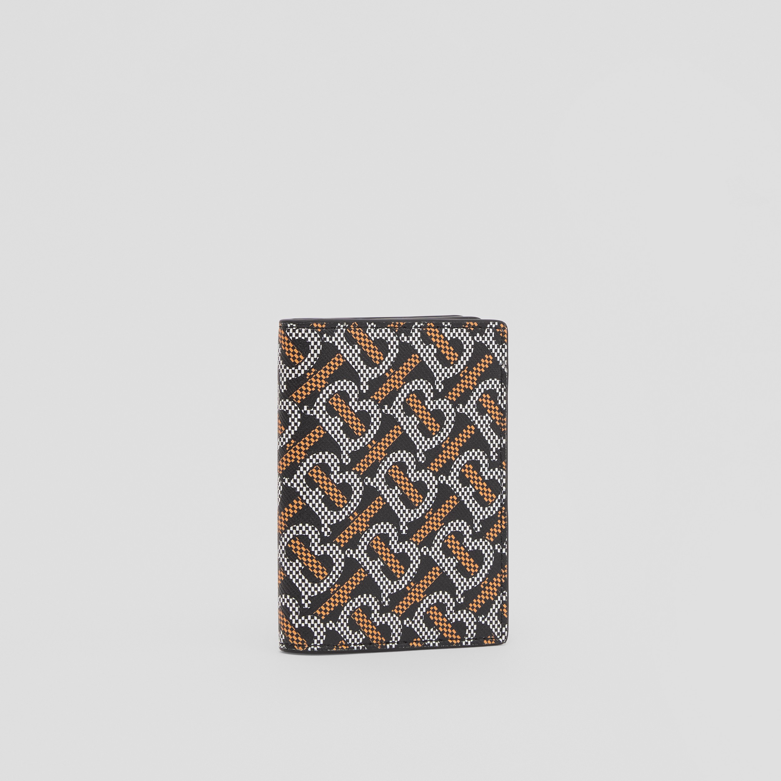 Monogram Motif and Leather Folding Card Case in Black/orange - Men | Burberry® Official - 4