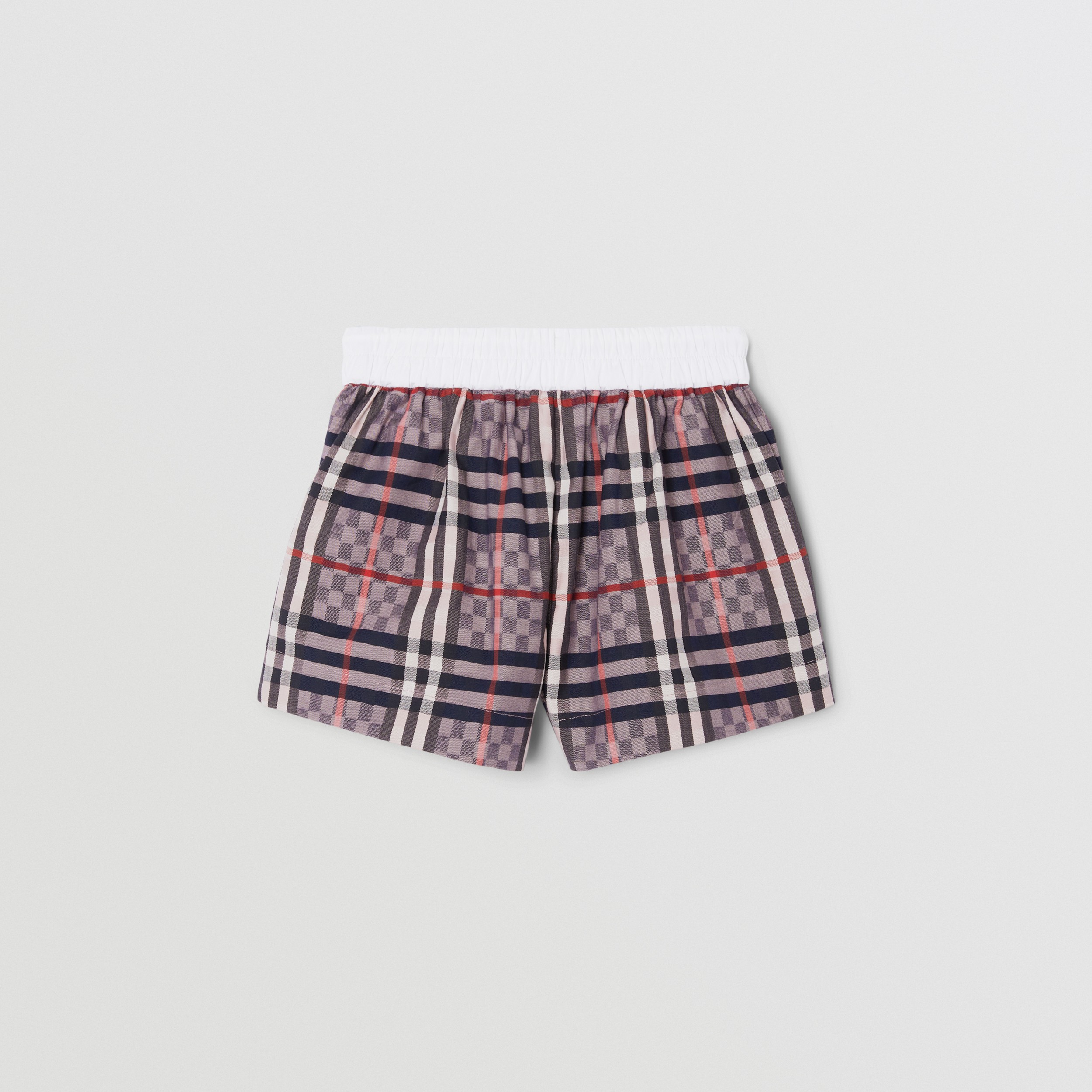Chequerboard Stretch Cotton Jacquard Shorts in Pale Rose - Children | Burberry® Official - 4