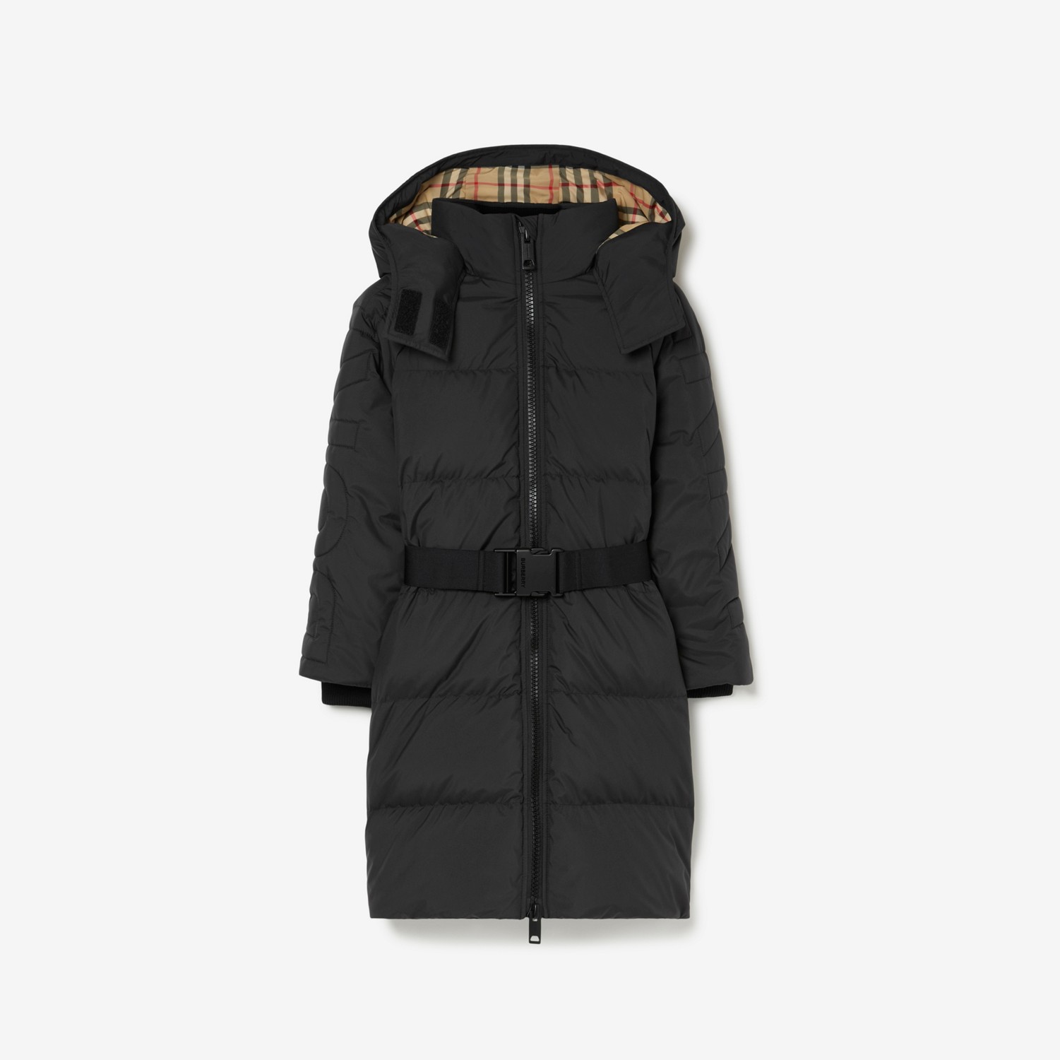 Logo Quilted Puffer Coat in Black | Burberry® Official