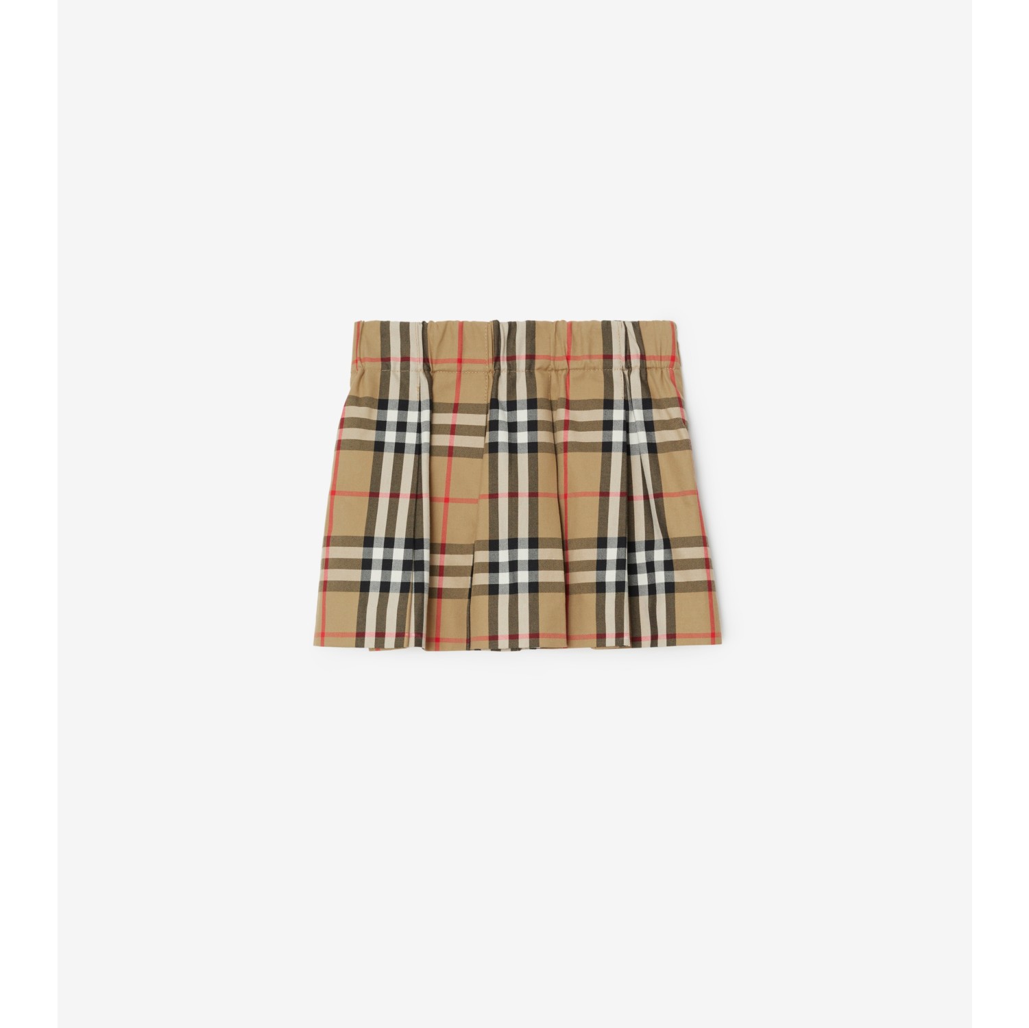 Gonna a pieghe in cotone Check Beige archivio Bambini Sito ufficiale Burberry