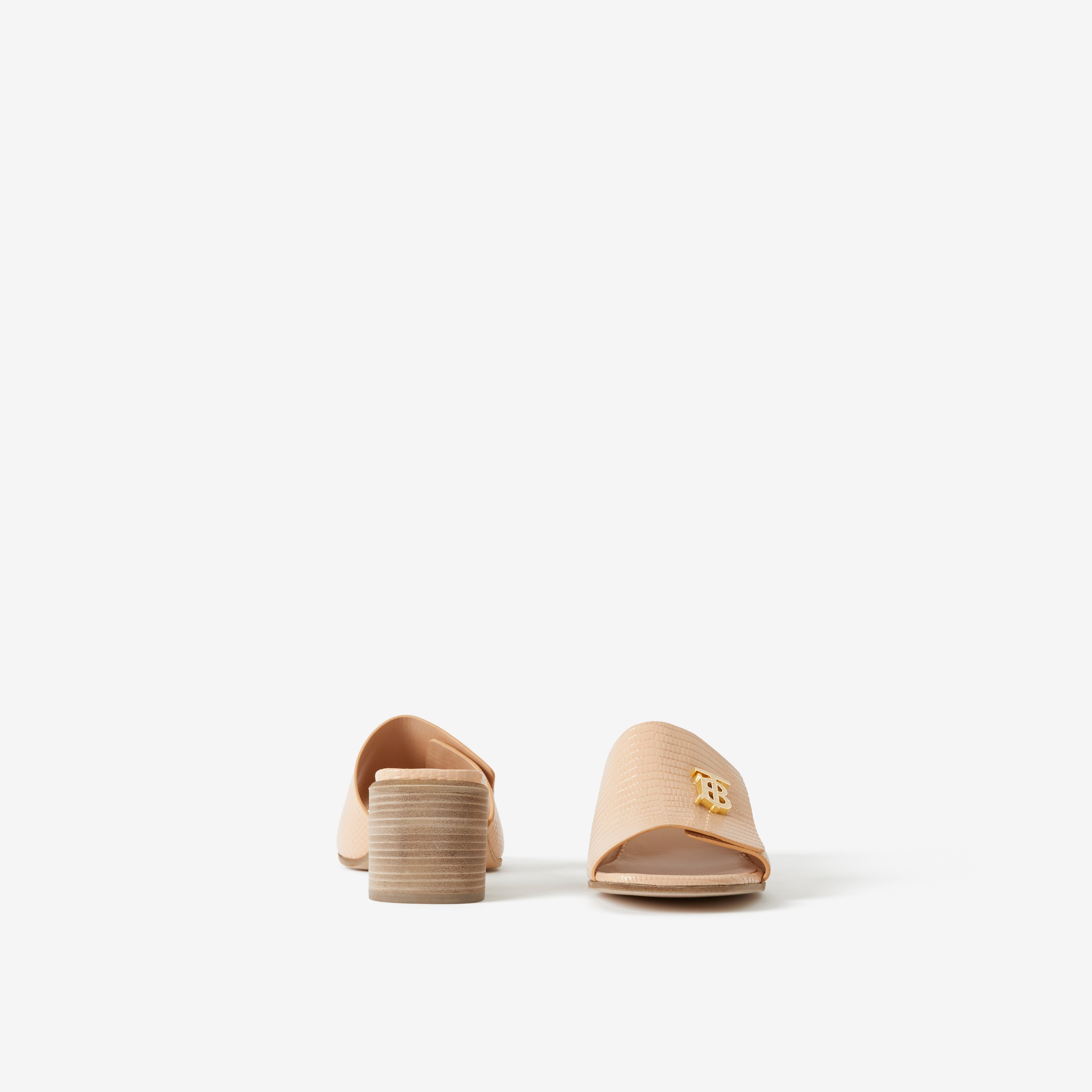 Zapatos destalonados en piel grabada con monograma (Crudo Pálido) - Mujer | Burberry® oficial - 4