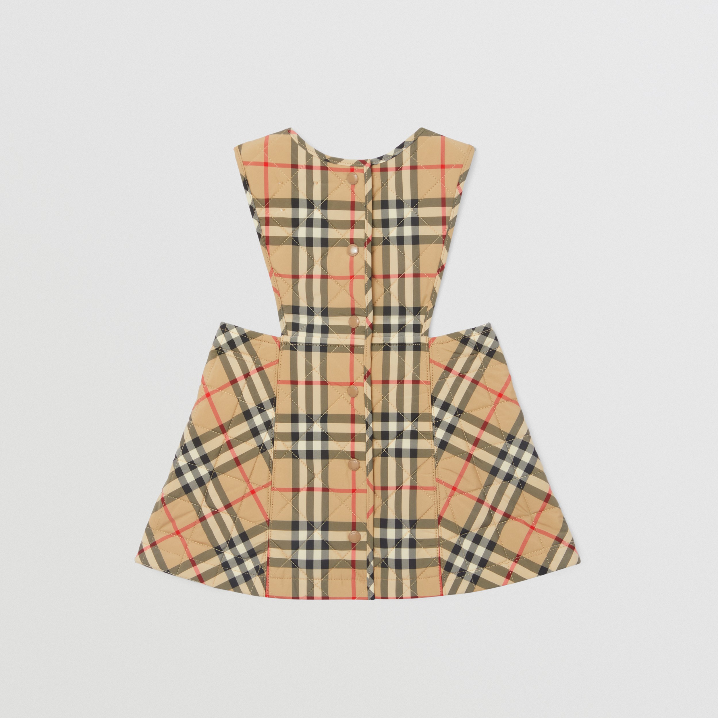 Vintage Check Diamond Quilted Pinafore Dress in Archive Beige - Children | Burberry® Official - 4