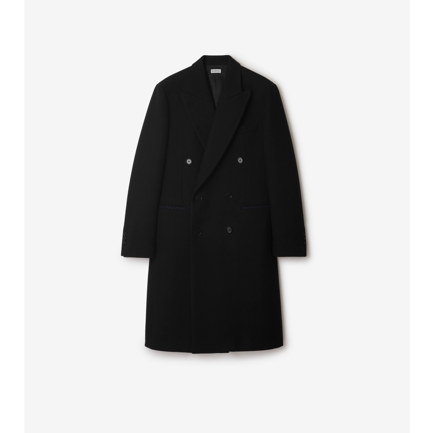 Wool Tailored Coat in Black Men Burberry Official