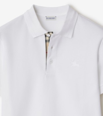 【関税&送料込】Burberry T-shirts and Polos White TB Monogram cotton jersey T-shirt in white - Burberry