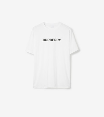 Logo Cotton T-shirt in White - Men | Burberry® Official