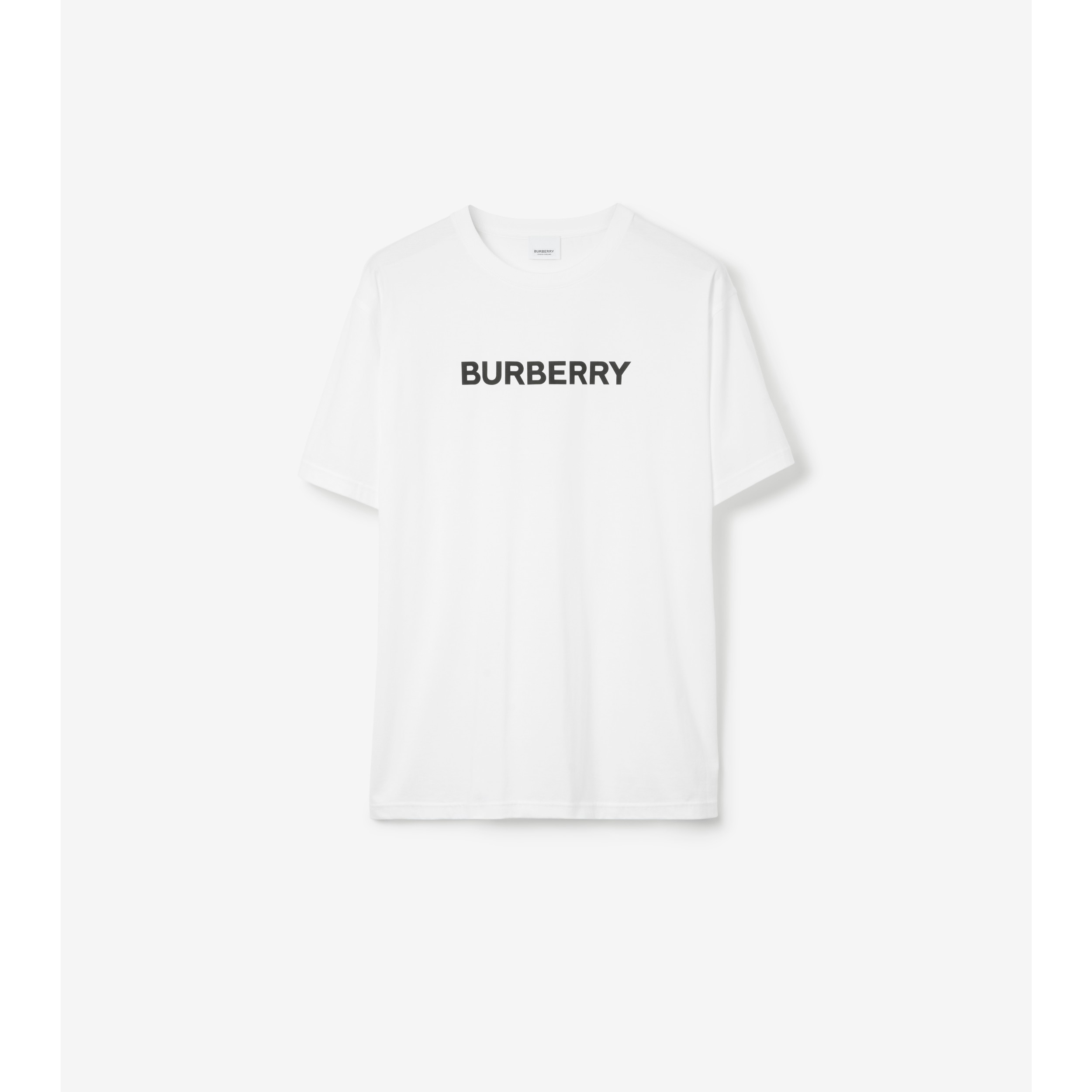 Logo Cotton T shirt in Black Men Burberry Official