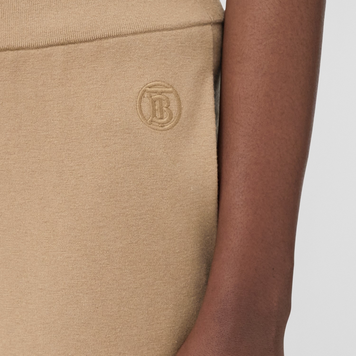 Custom Fit Monogram Motif Cashmere Blend Jogging Pants in Camel - Women | Burberry® Official