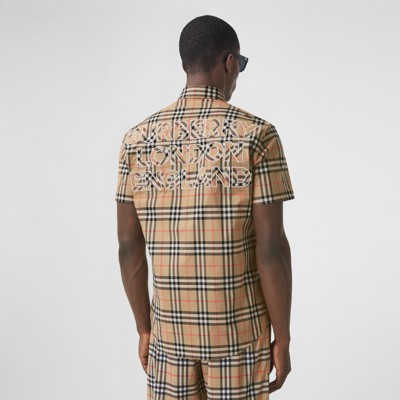 burberry short-sleeve vintage check shirt