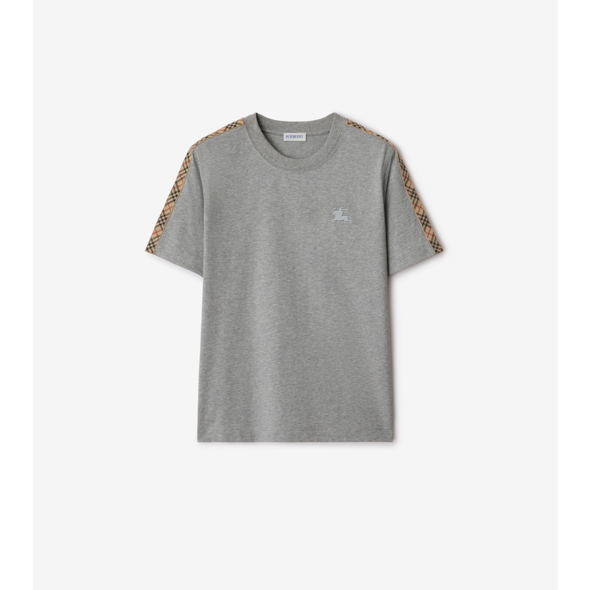  Check Trim Cotton T-shirt