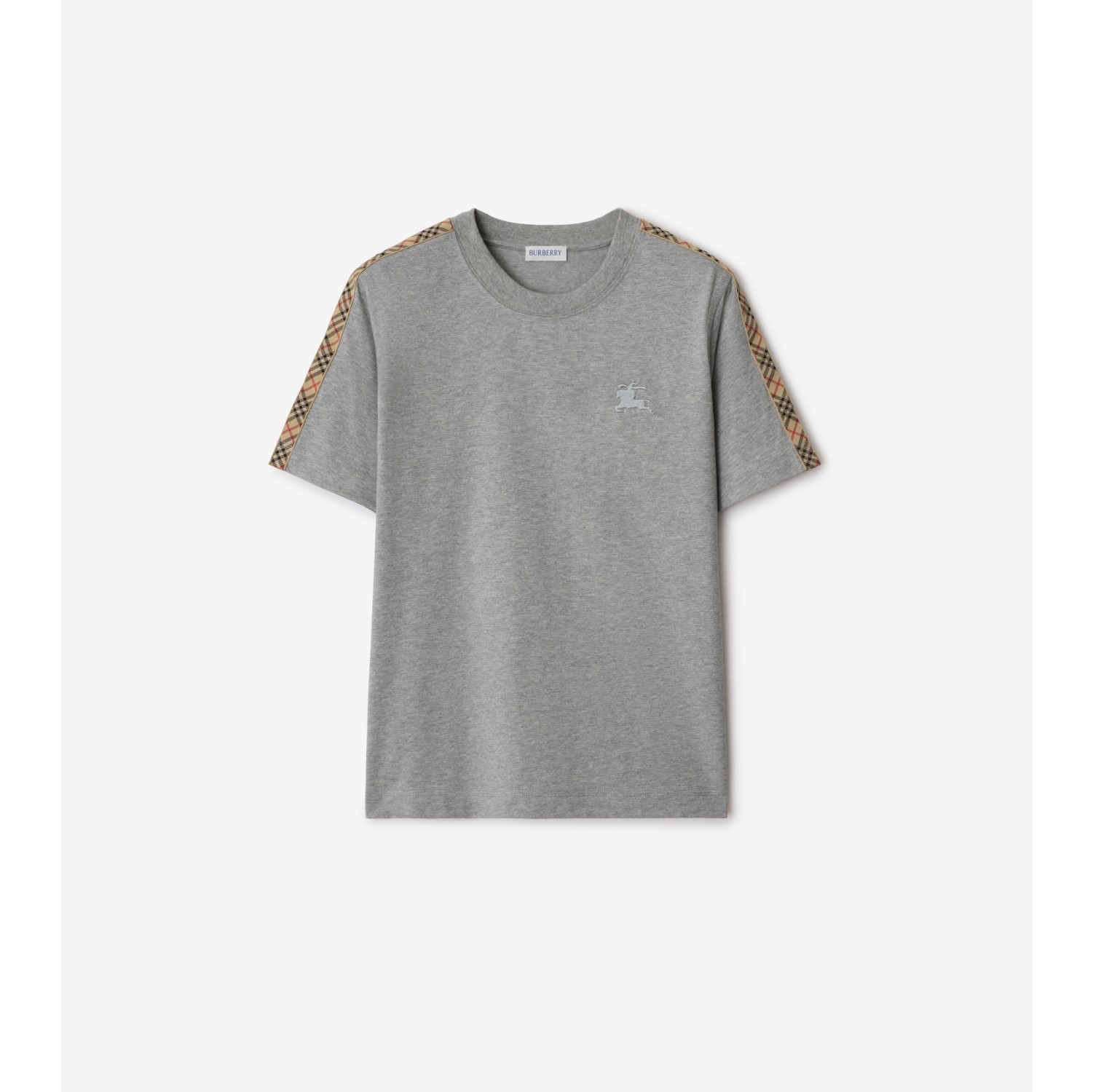 Check Trim Cotton T-shirt