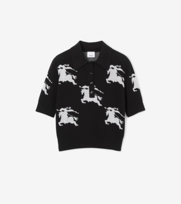 Burberry EKD-embroidered mesh polo shirt