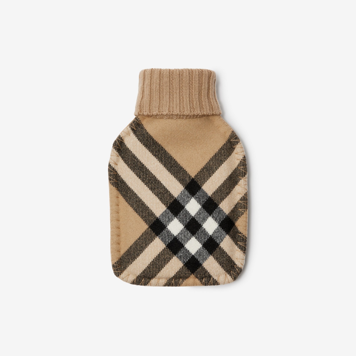 Check Cashmere Wool Hot Water Bottle