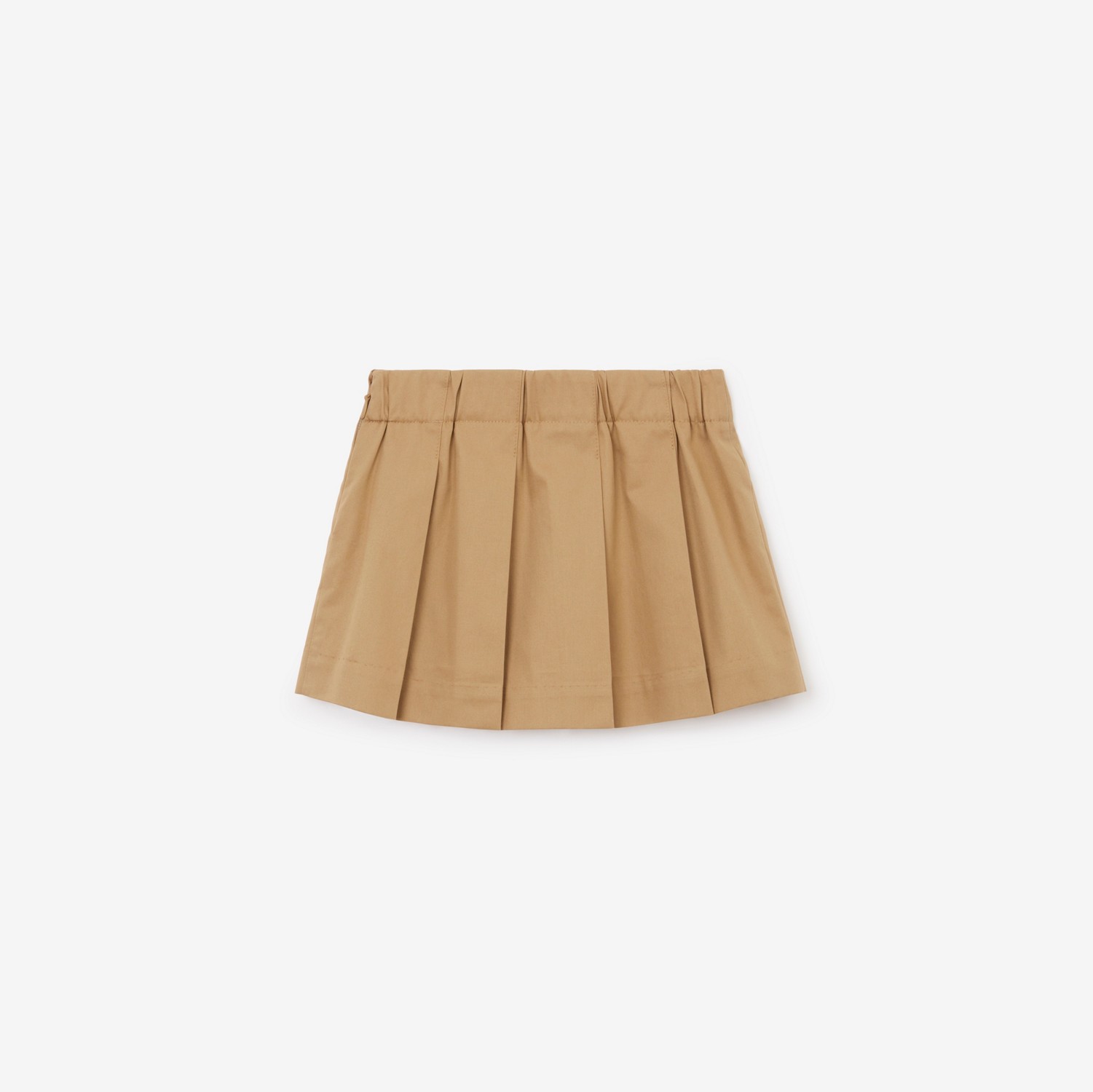 EKD Motif Cotton Twill Pleated Skirt in Archive Beige - Children | Burberry® Official
