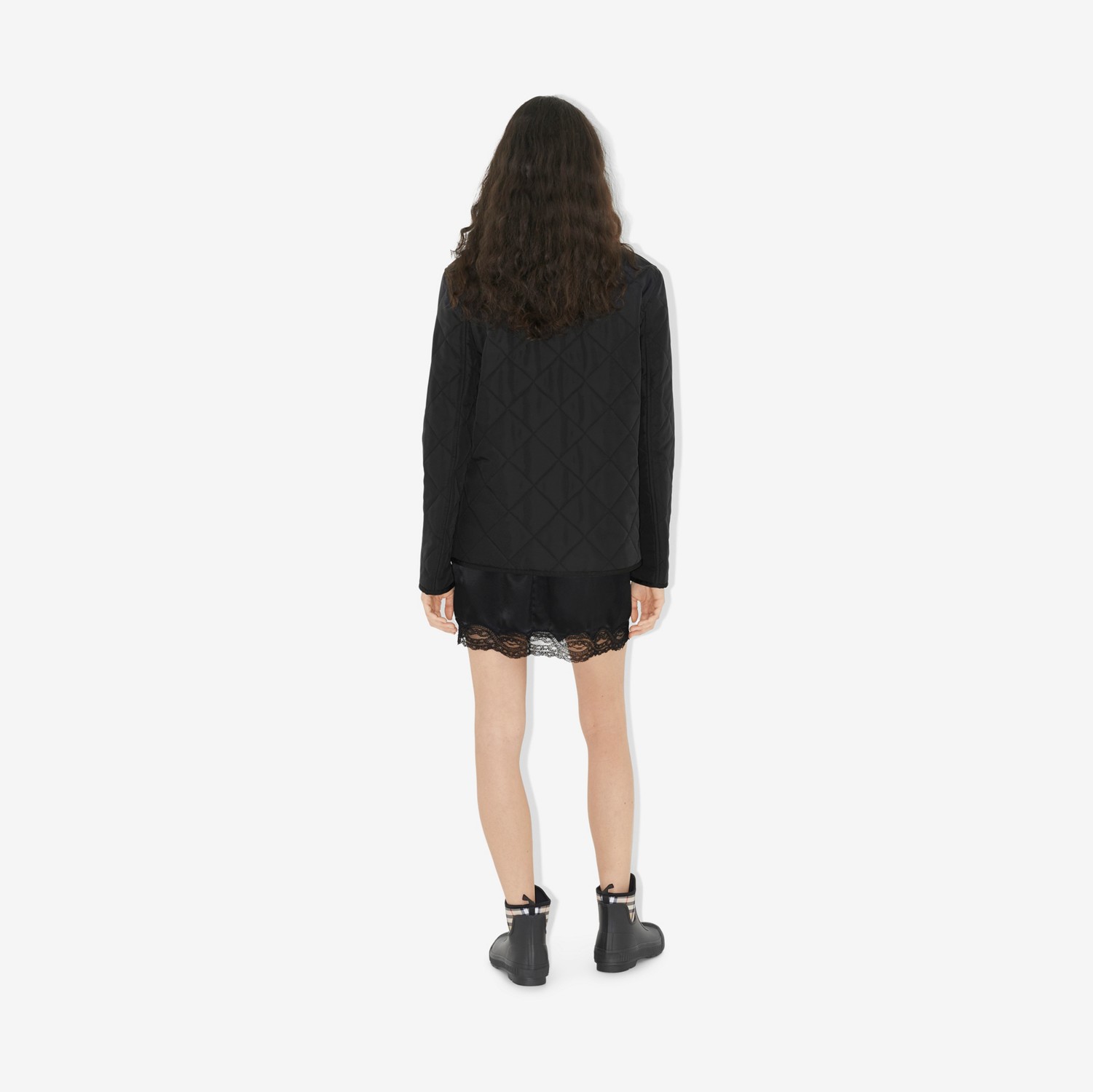 Veste de campagne matelassée en toile de nylon (Noir) - Femme | Site officiel Burberry®
