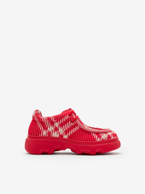 Burberry Check Woven Loafers In Pillar