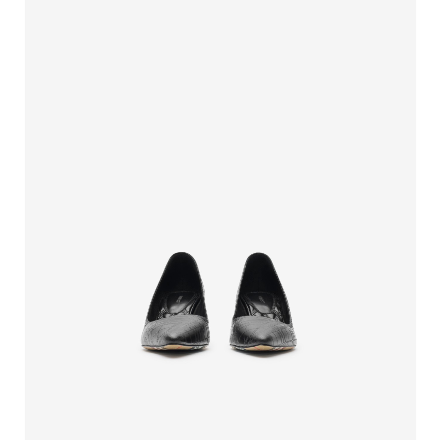 Check Leather Dame Low Pumps