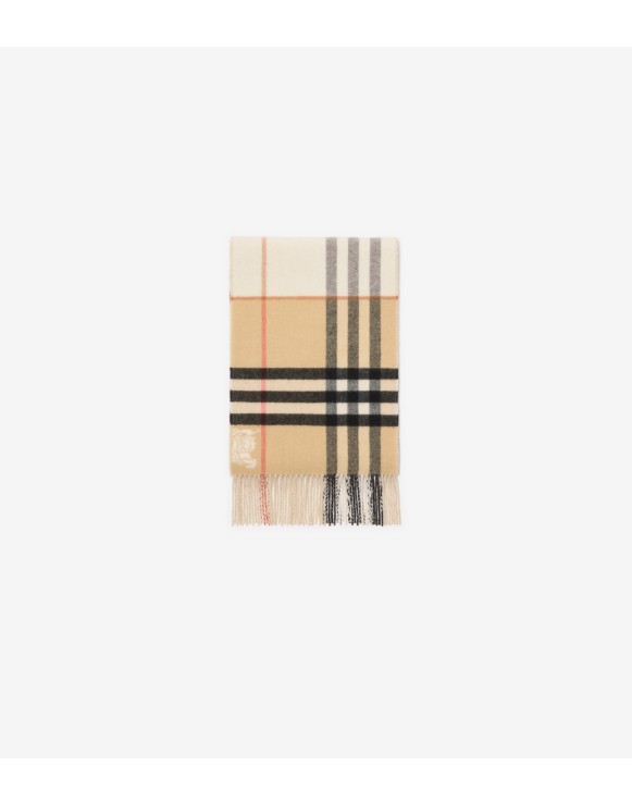 Contrast Check Cashmere Scarf