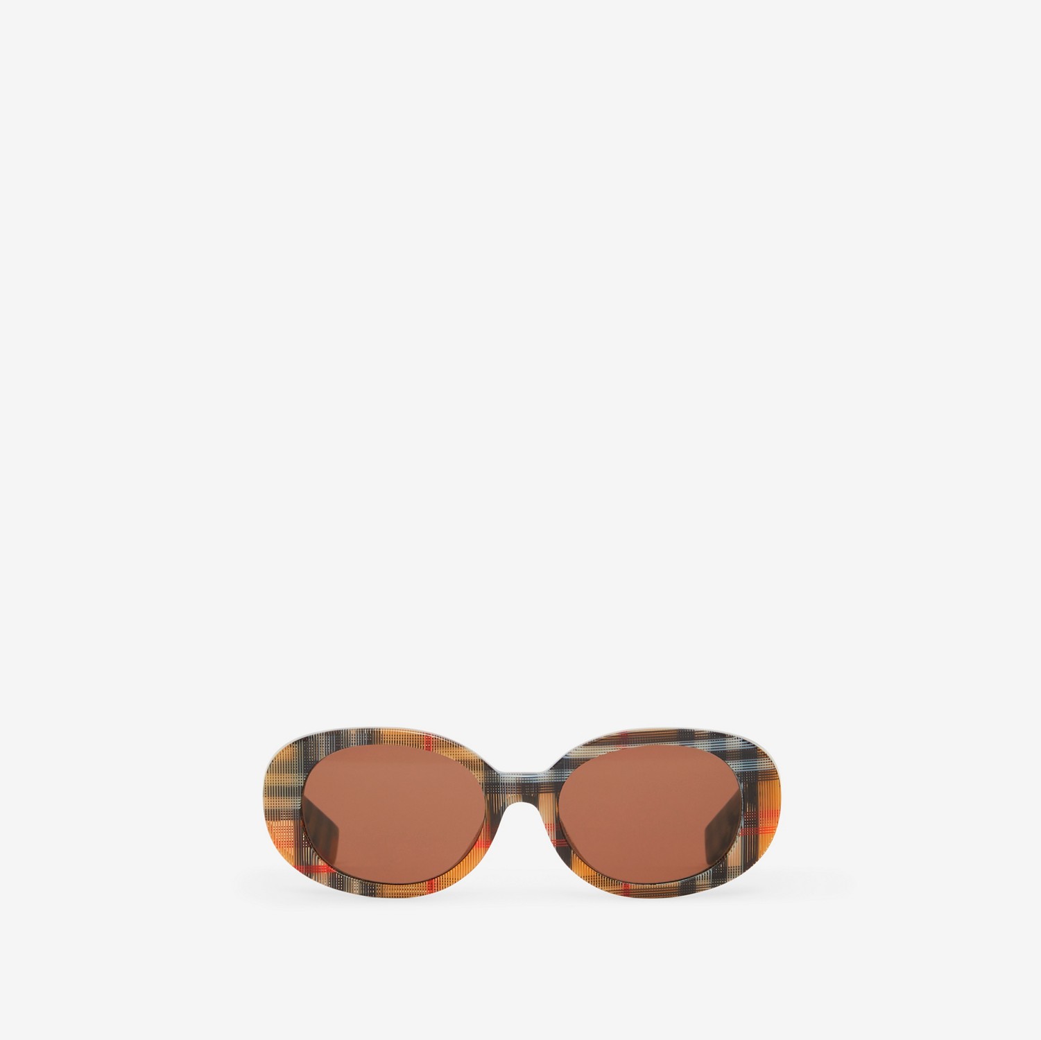 Vintage Check Oval Frame Sunglasses