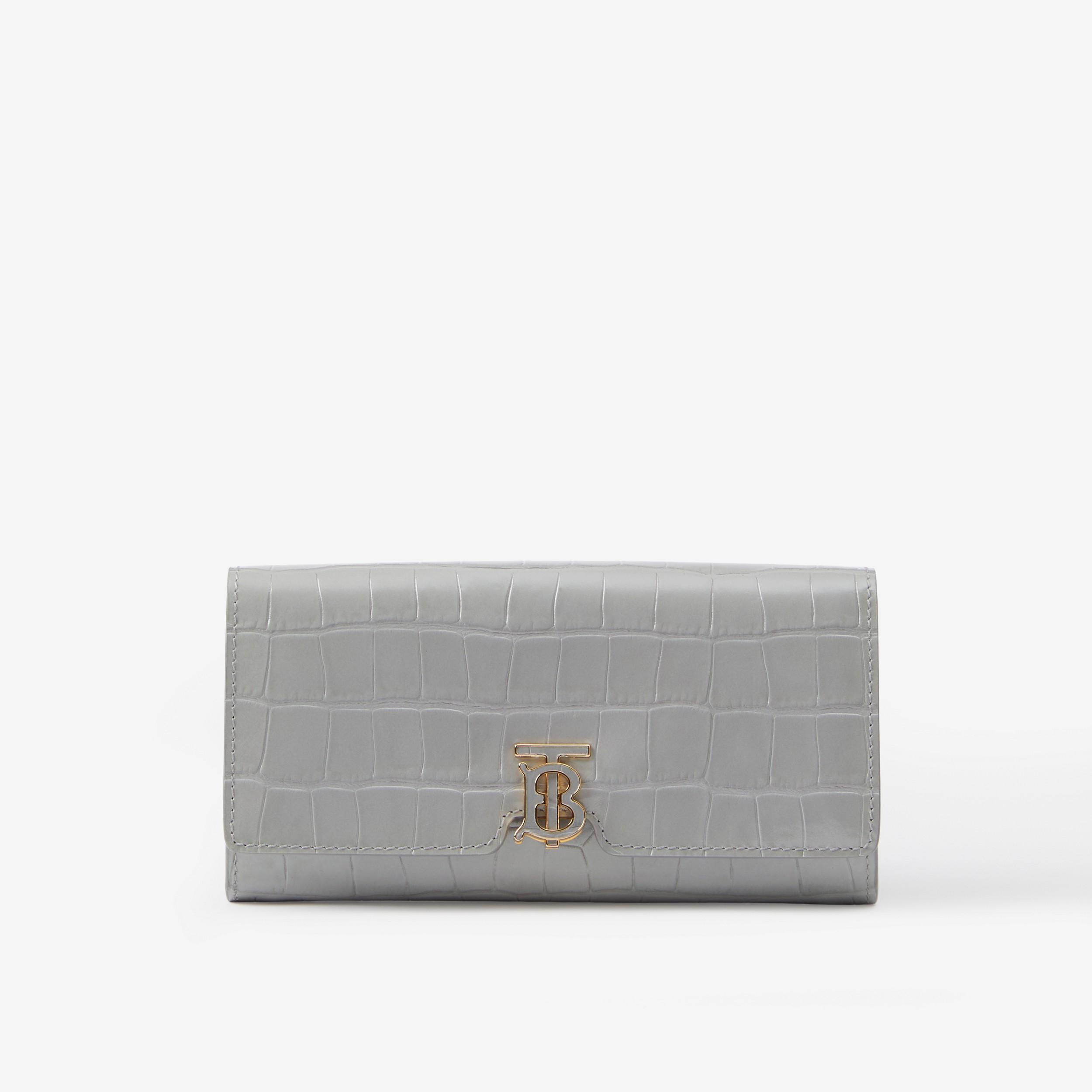Embossed Leather TB Continental Wallet in Cloud Grey - Women | Burberry® Official - 1