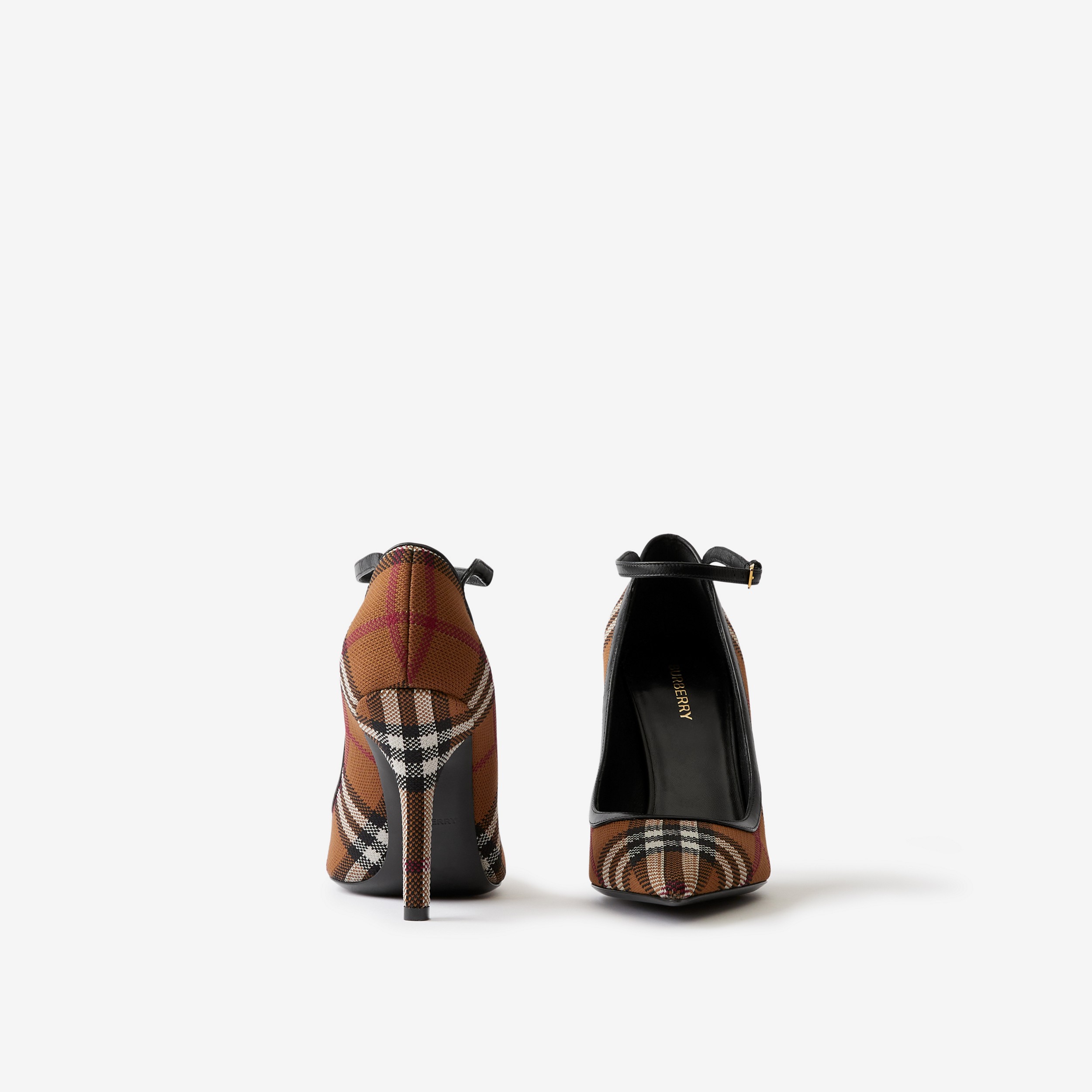 Zapatos de tacón en tejido a cuadros con puntera en pico (Marrón Abedul Oscuro) - Mujer | Burberry® oficial - 4
