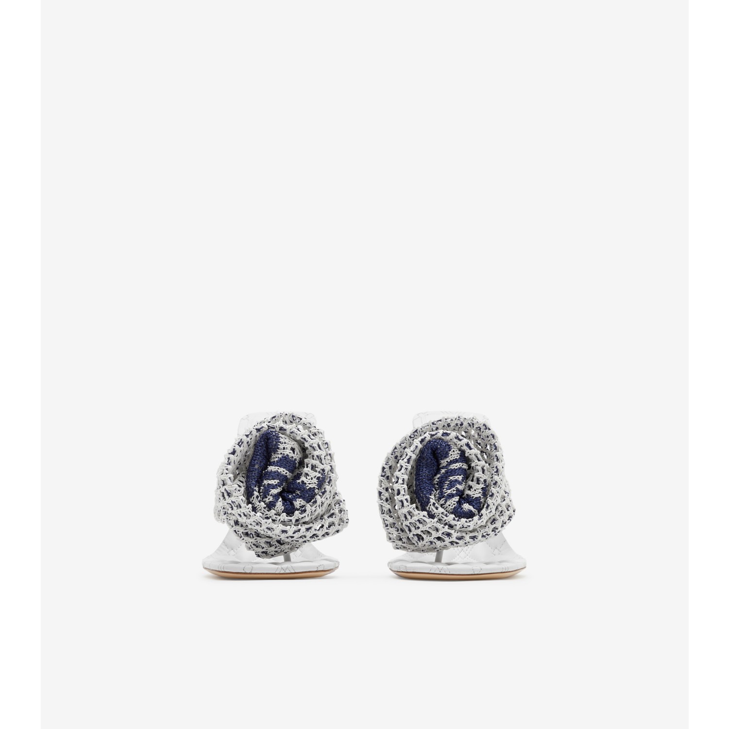 Crochet Rose Sandals in Optic white - Women | Burberry® Official