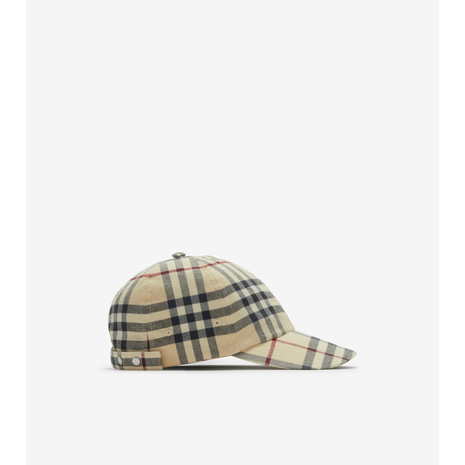 Check Cotton Baseball Cap in Stone Men Burberry Official