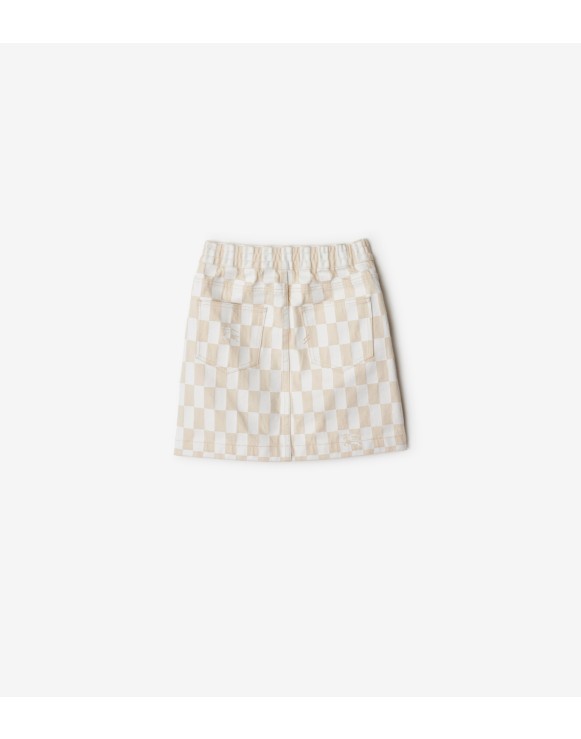 Jupe en denim à damier