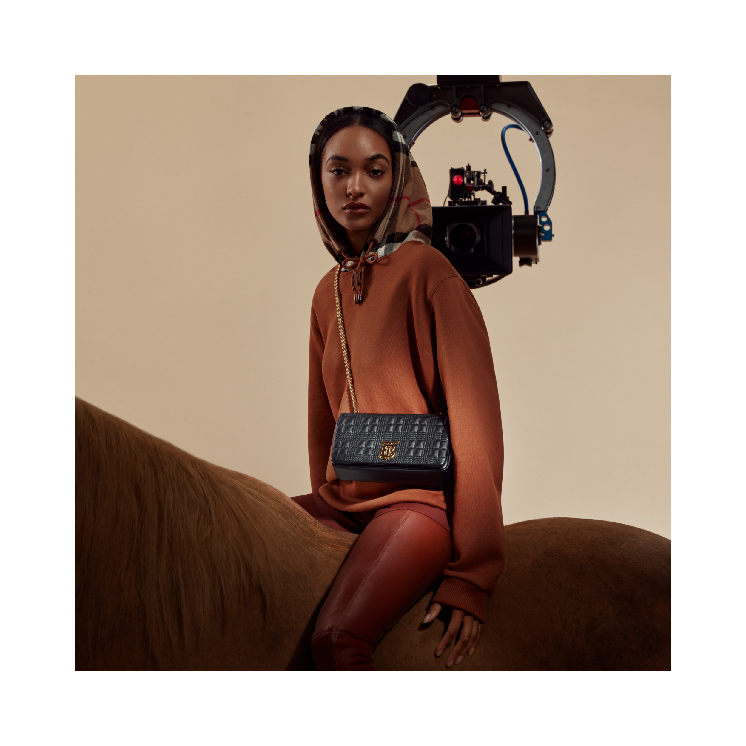 Small Quilted Lambskin Lola Bag in Black/light Gold Women Burberry