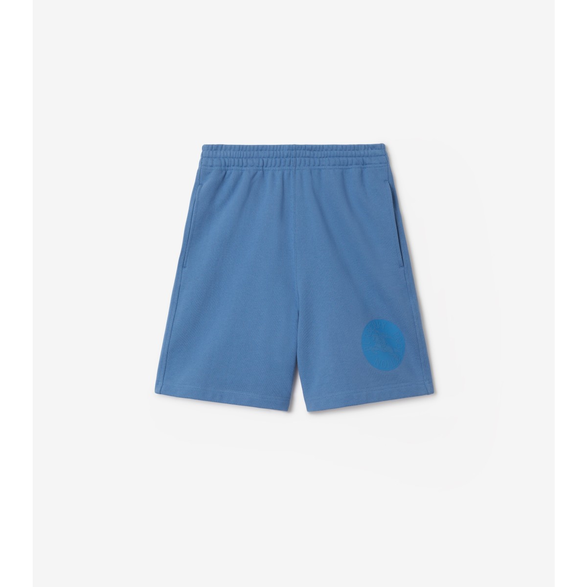 Burberry Ekd-badge Cotton Shorts In Pool