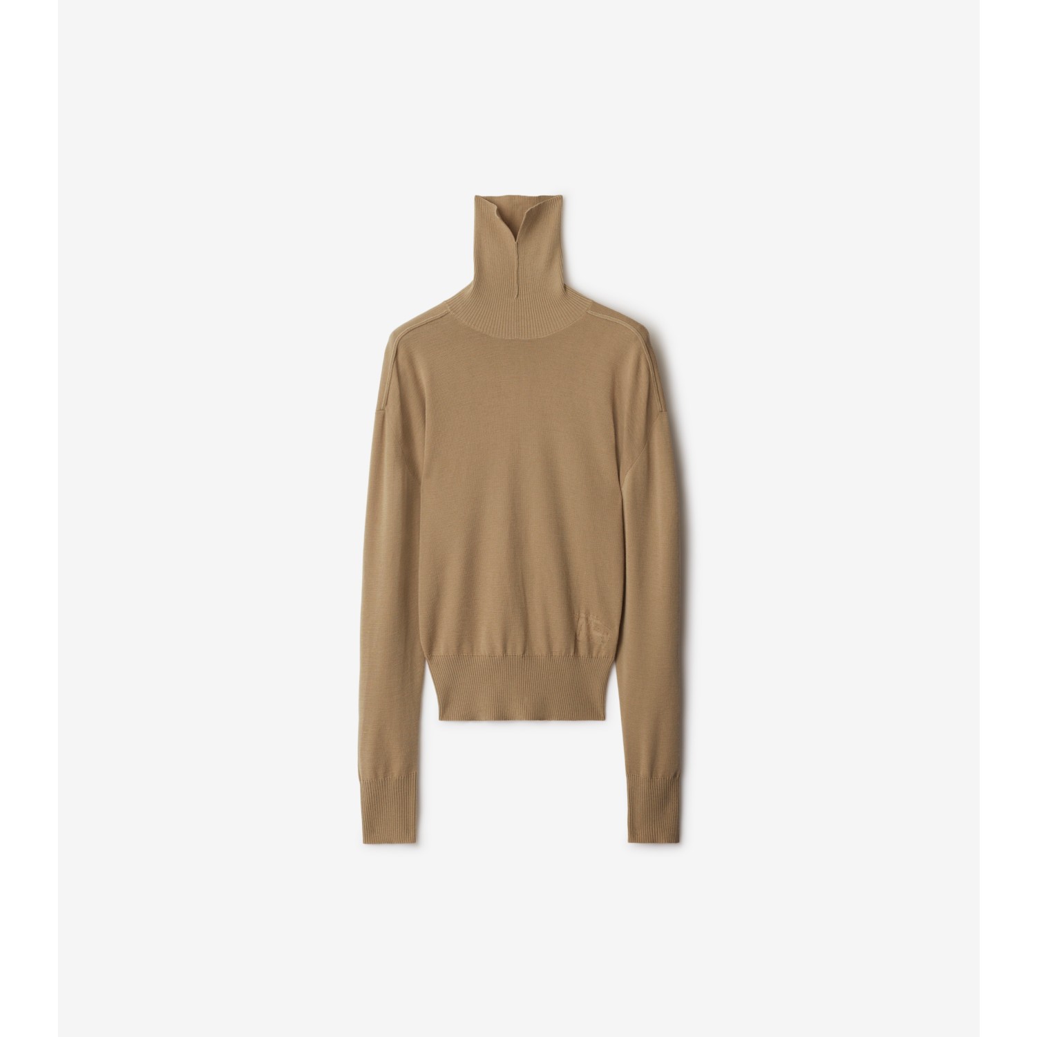 Wool Sweater in Flax Women Technical Burberry Official