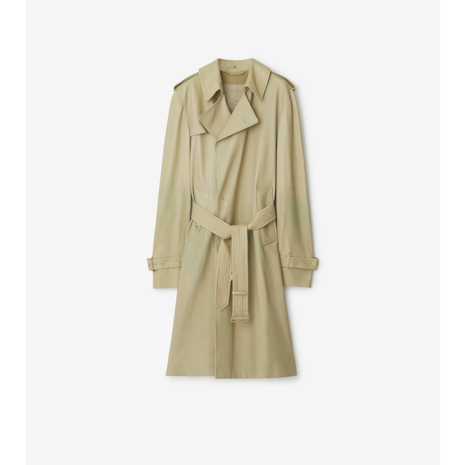 Long Leather Trench Coat in Hunter - Women | Burberry® Official