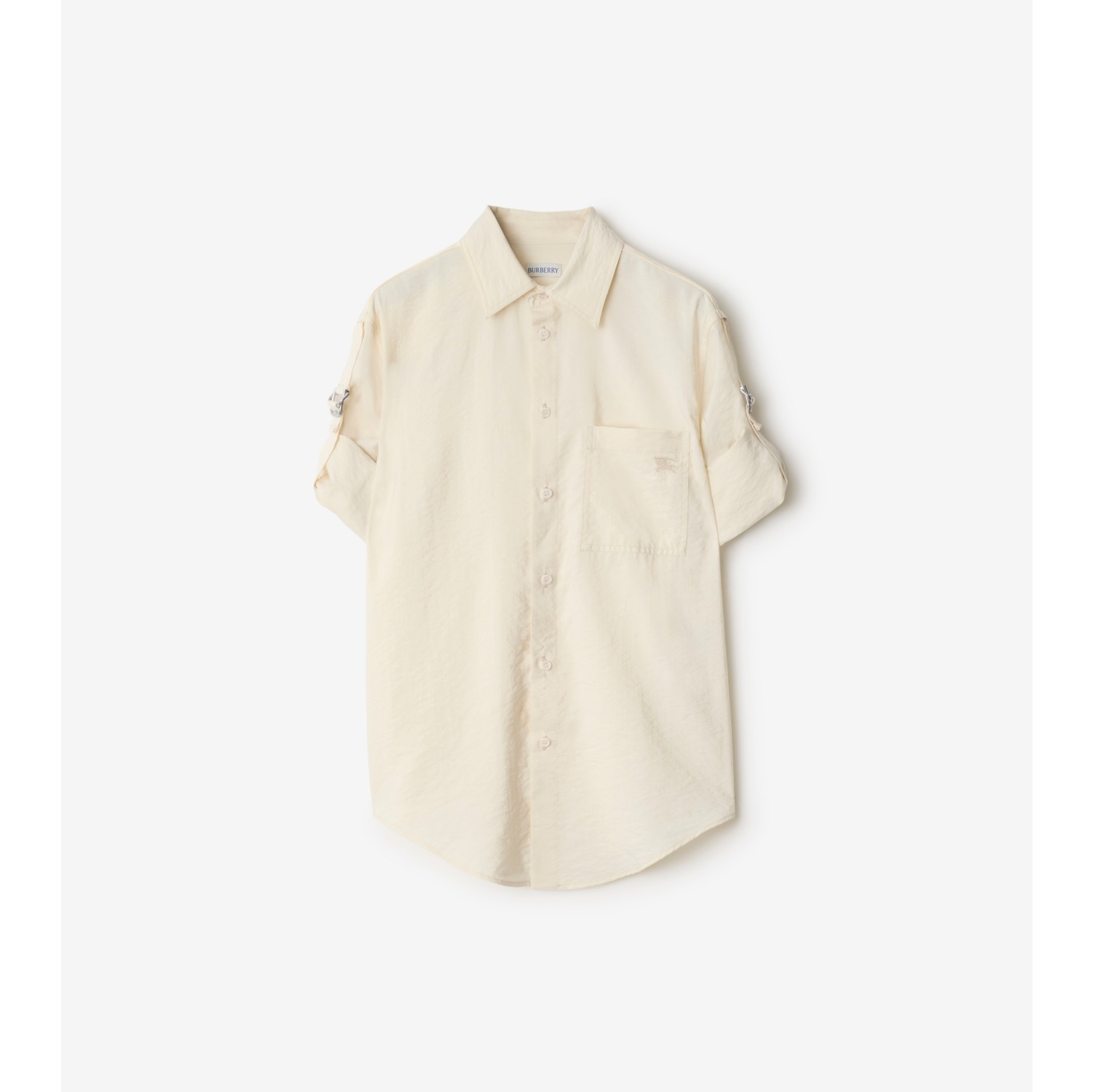 Chemise droite en soie mélangée