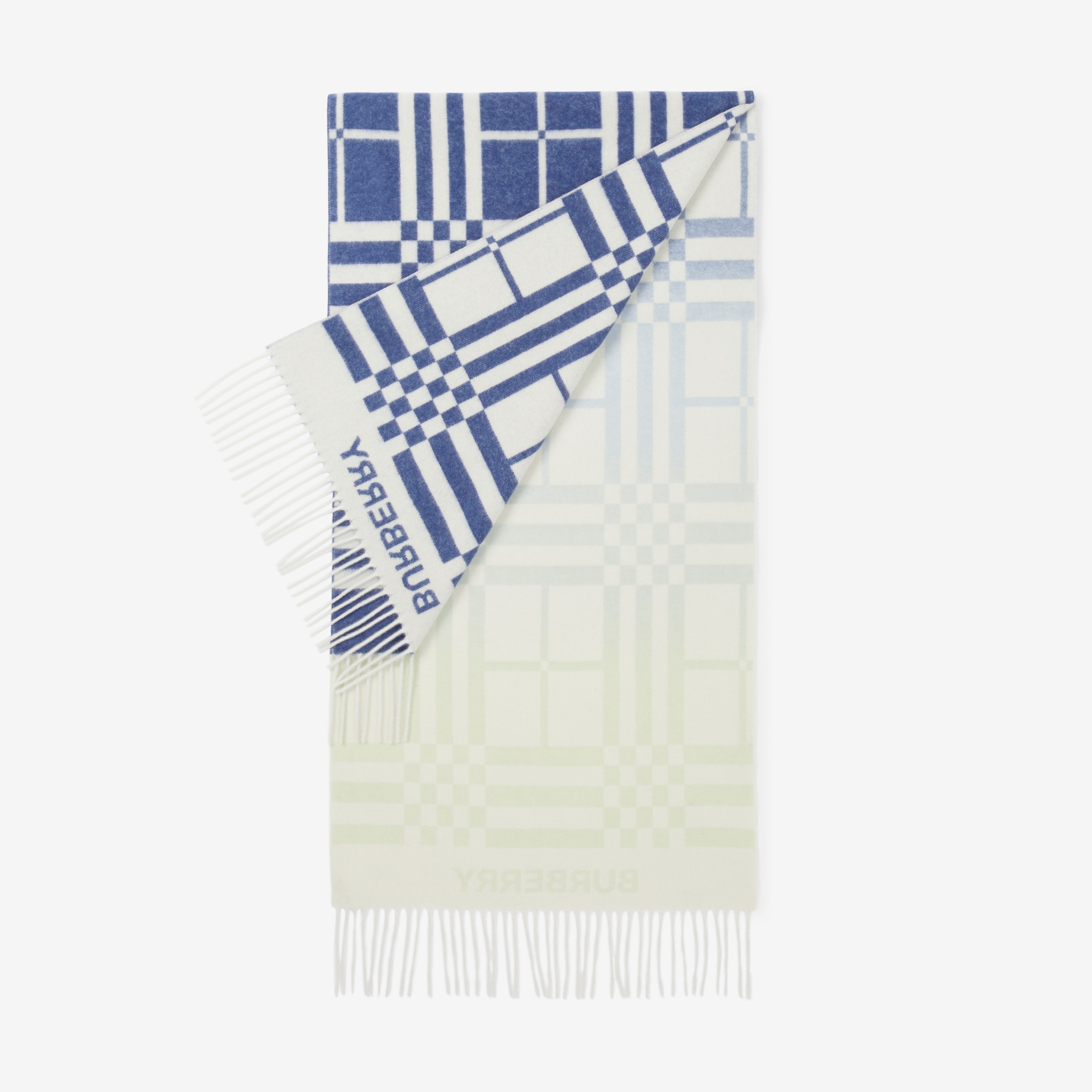 Sciarpa in cashmere jacquard con motivo a quadri sfumato (Blu) | Sito ufficiale Burberry® - 3