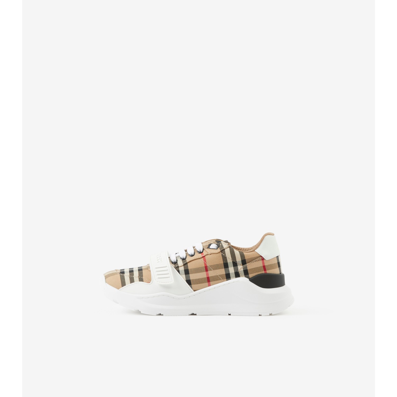 Burberry london check and cheap leather sneakers