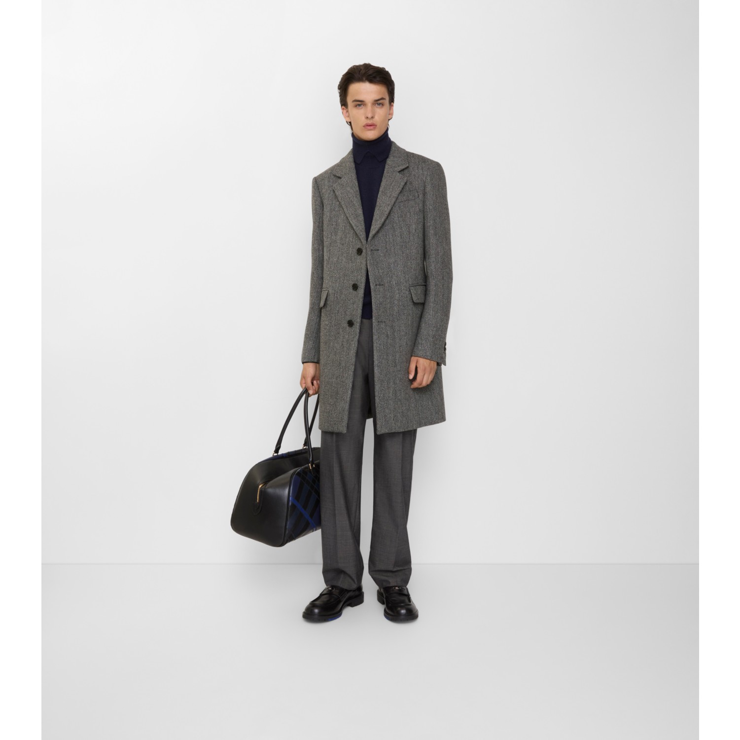 Herringbone Wool Tailored Coat