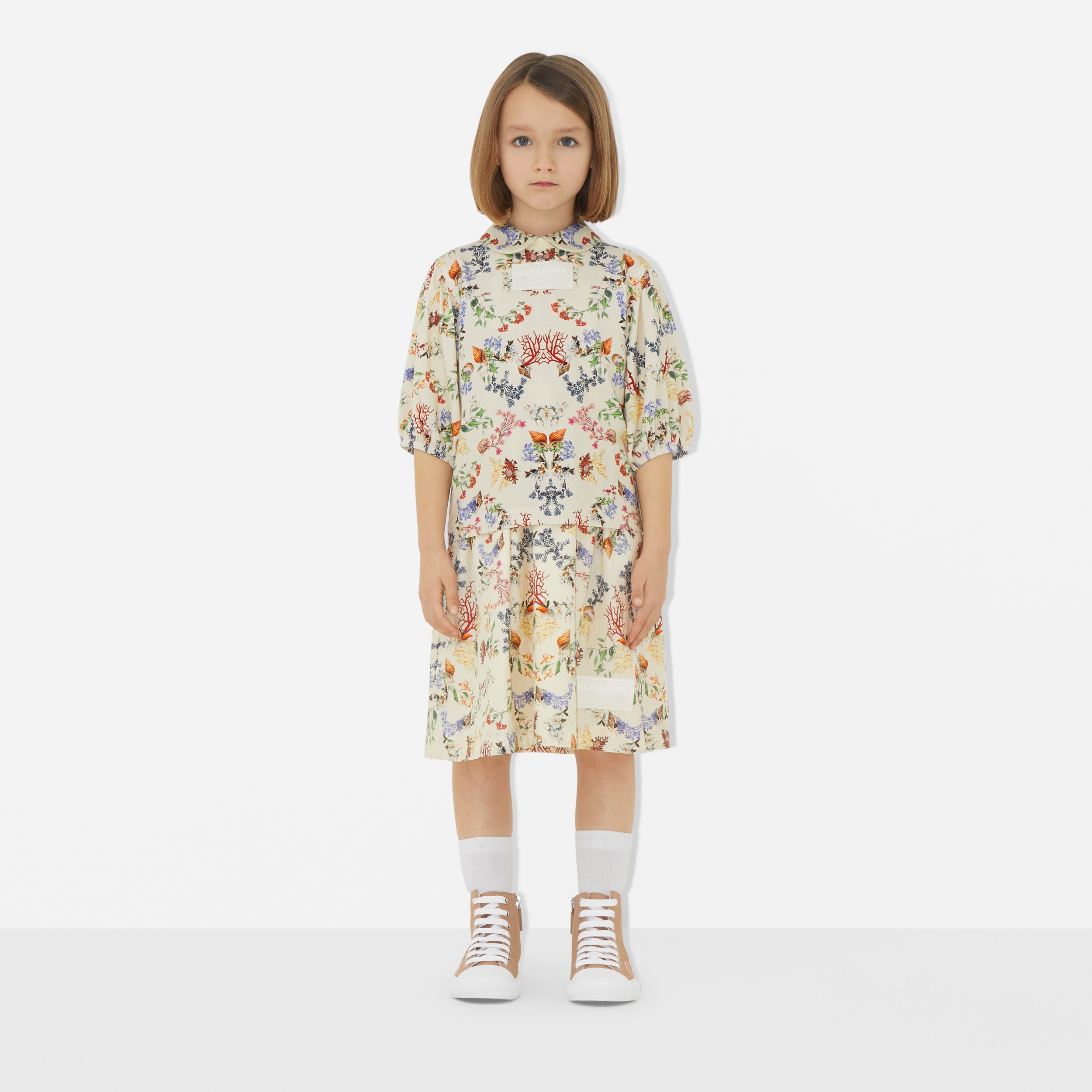 コーラルプリント ストレッチコットンTシャツ (ペールクリーム) | Burberry®公式サイト - 3