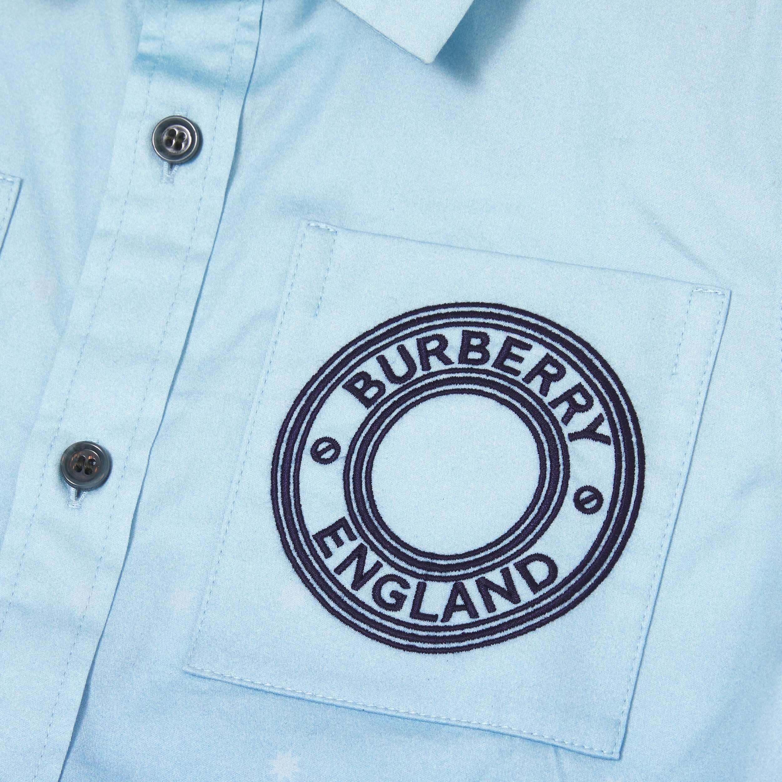 Camisa de mangas curtas em algodão com estampa de constelação (Azul Claro/azul Marinho) | Burberry® oficial - 2