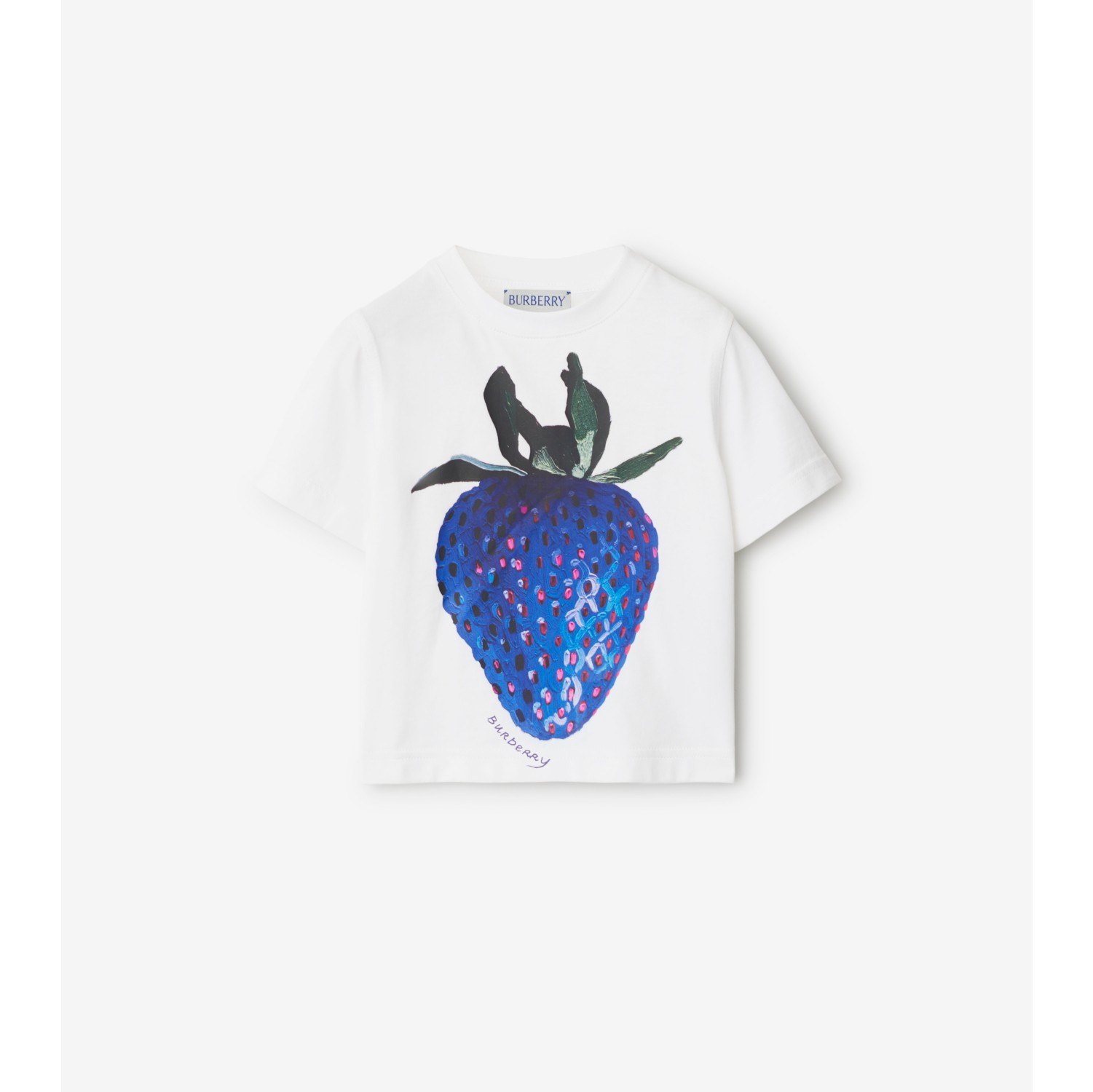 Camiseta de algodão com estampa de morango