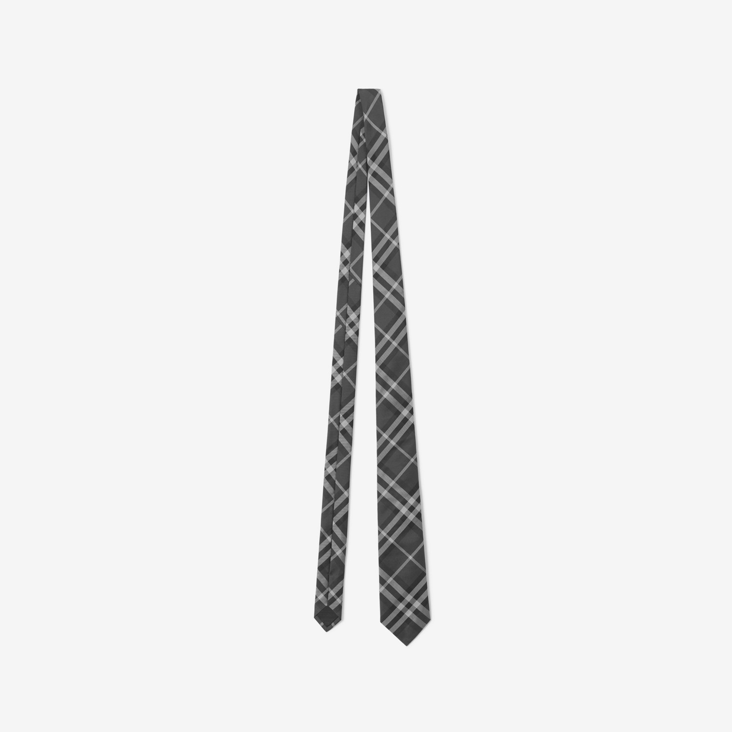 Vintage 格纹经典剪裁丝质领带 (炭灰色) - 男士 | Burberry® 博柏利官网