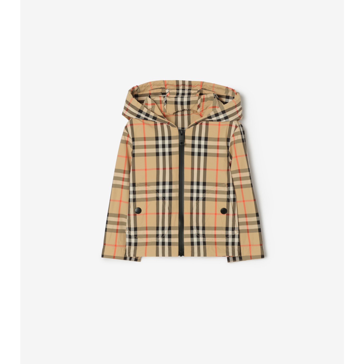 Check Nylon Hooded Jacket