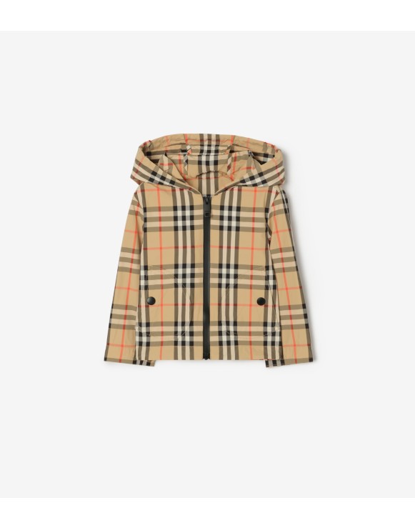 Check Nylon Hooded Jacket