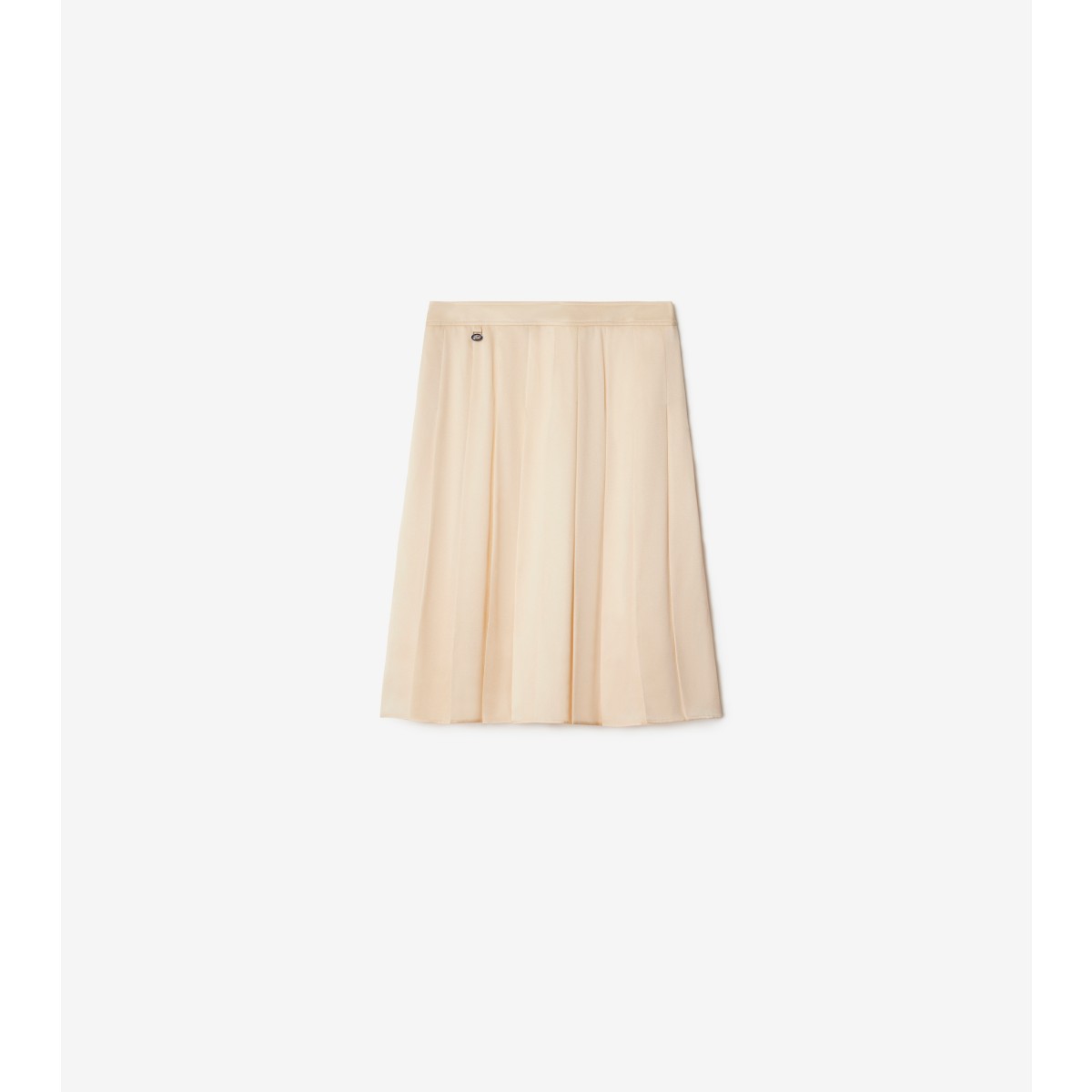 Burberry Pleated Silk Skirt In Gray