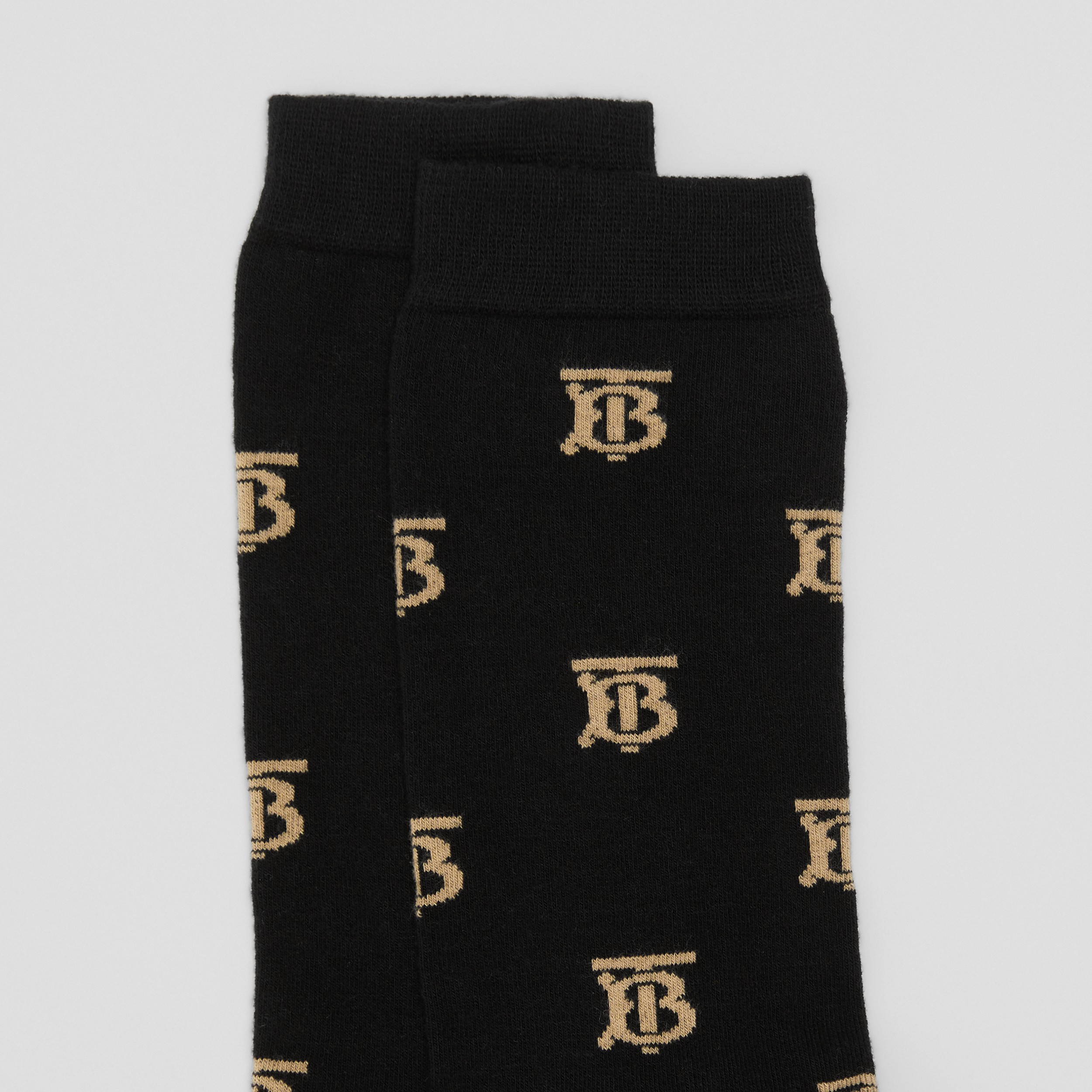 Monogram Motif Cotton Cashmere Blend Socks in Black | Burberry® Official - 2